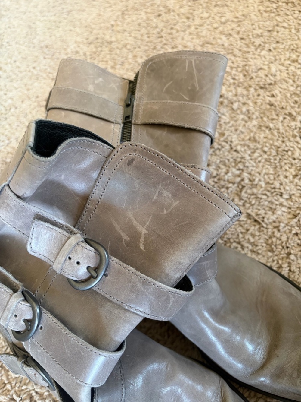 Born Gray Buckle Short-Heeled Boots - Picture 6 of 9